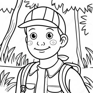 Adventurous Explorer In Jungle Coloring Page 37827-31473