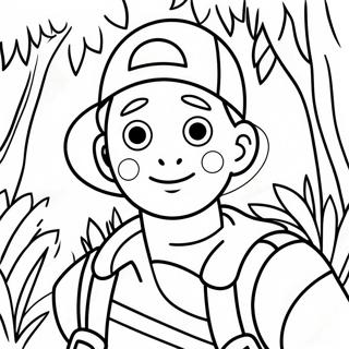 Adventurous Explorer In Jungle Coloring Page 37827-31476