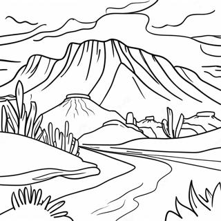 Beautiful Utah Landscape Coloring Page 37837-31479