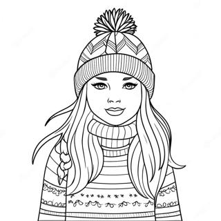 Cozy Knit Winter Hat Coloring Page 37847-31482