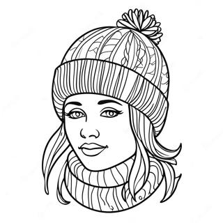 Cozy Knit Winter Hat Coloring Page 37847-31484