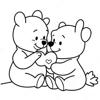 Winnie The Pooh Valentine's Day Coloring Pages