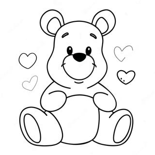 Cute Winnie The Pooh With Hearts Coloring Page 37857-31492