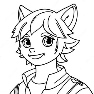 Male Anime Wolf Boy Coloring Page 37876-31506