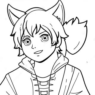 Male Anime Wolf Boy Coloring Page 37876-31507