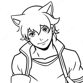 Male Anime Wolf Boy Coloring Page 37876-31508