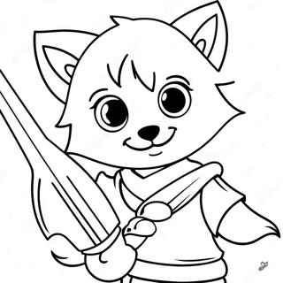 Cool Male Anime Wolf Boy With Sword Coloring Page 37877-31502