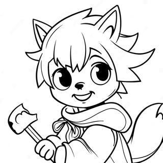 Cool Male Anime Wolf Boy With Sword Coloring Page 37877-31503