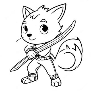 Cool Male Anime Wolf Boy With Sword Coloring Page 37877-31504