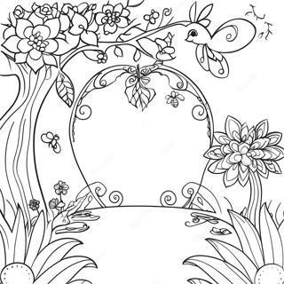 Whimsical Secret Garden Coloring Page 37887-31518