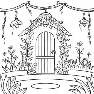 Whimsical Secret Garden Coloring Page 37887-31520