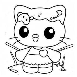 Hello Kitty Zombie Coloring Page 37896-31534