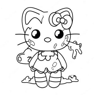 Hello Kitty Zombie Coloring Page 37896-31536