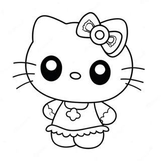 Cute Zombie Hello Kitty Coloring Page 37897-31530