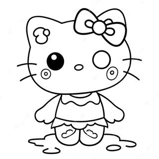 Cute Zombie Hello Kitty Coloring Page 37897-31531