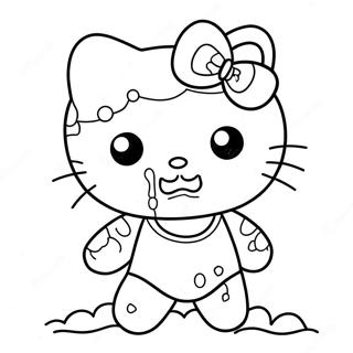 Cute Zombie Hello Kitty Coloring Page 37897-31532