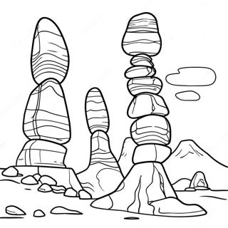 Colorful Rock Formation Coloring Page 3791-3069