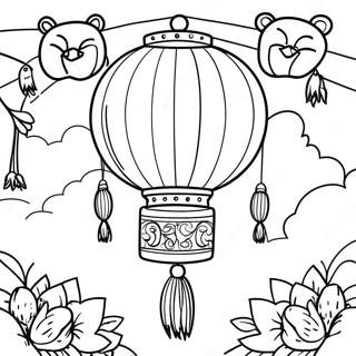 Colorful Lantern Festival Coloring Page 37937-31557