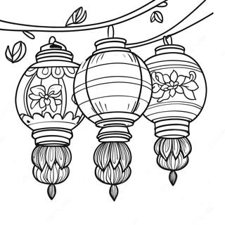 Colorful Lantern Festival Coloring Page 37937-31559