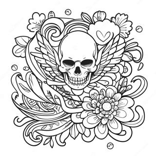 Vintage American Traditional Tattoo Designs Coloring Page 37977-31594