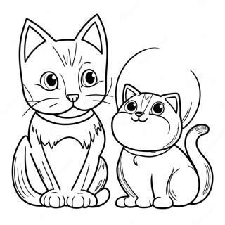 Cat And Dog Adult Coloring Page 37986-31598