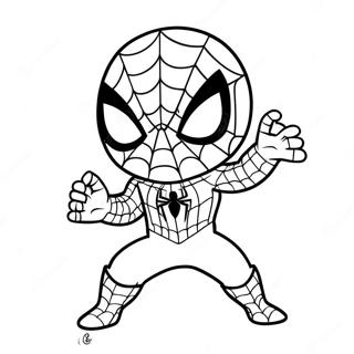 Chibi Spiderman Coloring Page 37996-31602