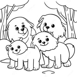 Playful Arctic Dogs In Snow Coloring Page 38007-31611