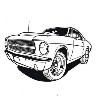 Classic Muscle Car In Action Coloring Page 3801-3077