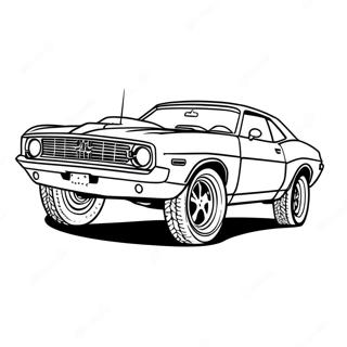 Classic Muscle Car In Action Coloring Page 3801-3079