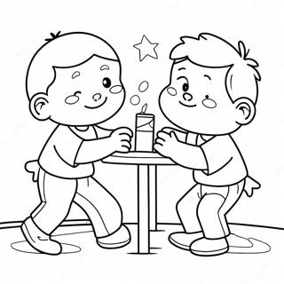 Funny Brothers Playing Together Coloring Page 38047-31643