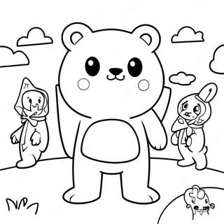 Gloomy Bear With Friends Coloring Page 38067-31673