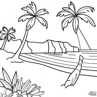 Hawaii Scenic Beach Coloring Page 38076-31667