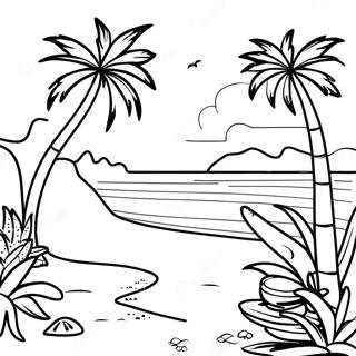 Hawaii Scenic Beach Coloring Page 38076-31668