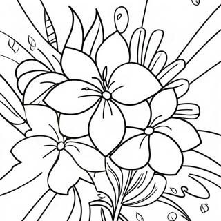 Tropical Hawaiian Flowers Coloring Page 38077-31662