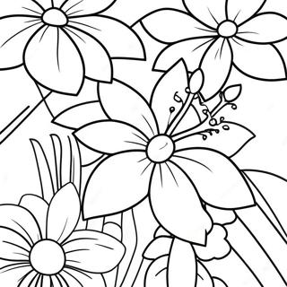 Tropical Hawaiian Flowers Coloring Page 38077-31664