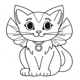 Winged Cat Coloring Pages