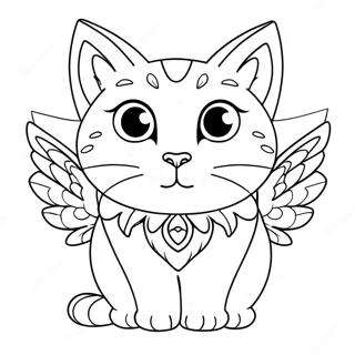 Winged Cat Coloring Page 38086-31670