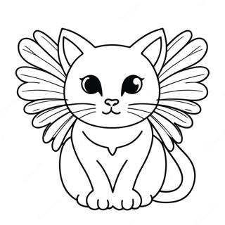 Winged Cat Coloring Page 38086-31671