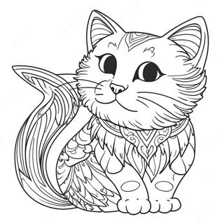 Winged Cat Coloring Page 38086-31672