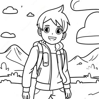 Adventurous Boy Anime Coloring Page 38107-31691