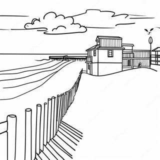 Outer Banks Beach Scene Coloring Page 3810-3083