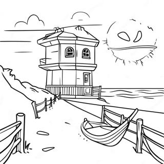 Outer Banks Beach Scene Coloring Page 3810-3084