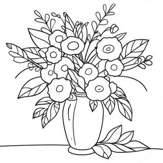 Flowers In A Vase Coloring Page 38116-31700