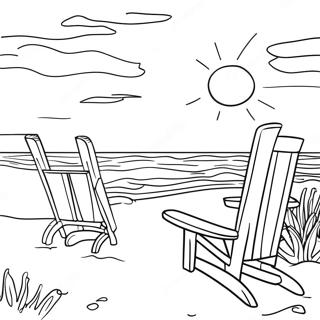 Outer Banks Sunset Over The Ocean Coloring Page 3811-3086