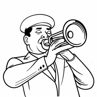 Jazz Musician Playing Trumpet Coloring Page 38127-31713