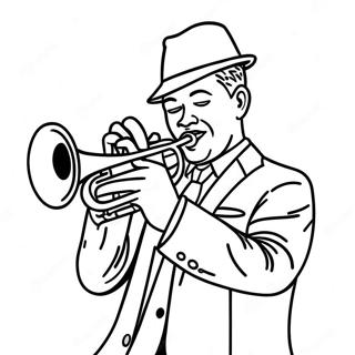 Jazz Musician Playing Trumpet Coloring Page 38127-31714