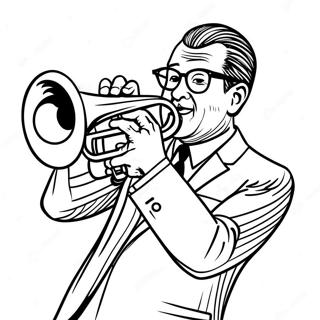 Jazz Musician Playing Trumpet Coloring Page 38127-31715