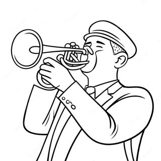 Jazz Musician Playing Trumpet Coloring Page 38127-31716