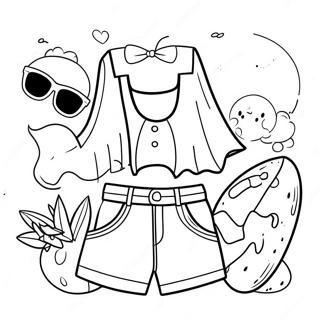 Cute Summer Clothes Coloring Page 38157-31726