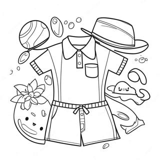 Cute Summer Clothes Coloring Page 38157-31727